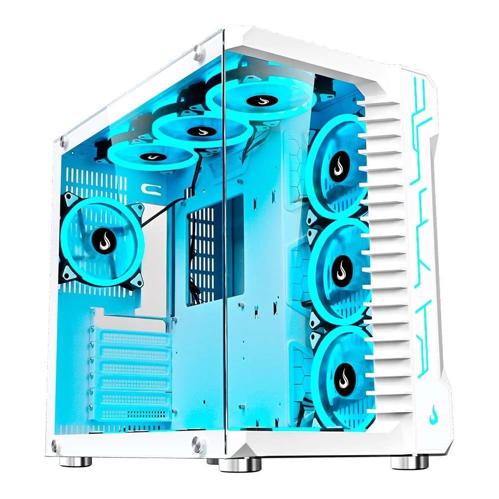 Gabinete Gamer Rise Mode Galaxy Glass, Mid Tower, ATX, Lateral e Frontal em Vidro Temperado, Sem FANs, Branco - RM-GA-GG-FW Gabinete Gamer Rise Mode Galaxy Glass, Mid Tower, ATX, Lateral e Frontal em Vidro Temperado, Sem FANs, Branco - RM-GA-GG-FW