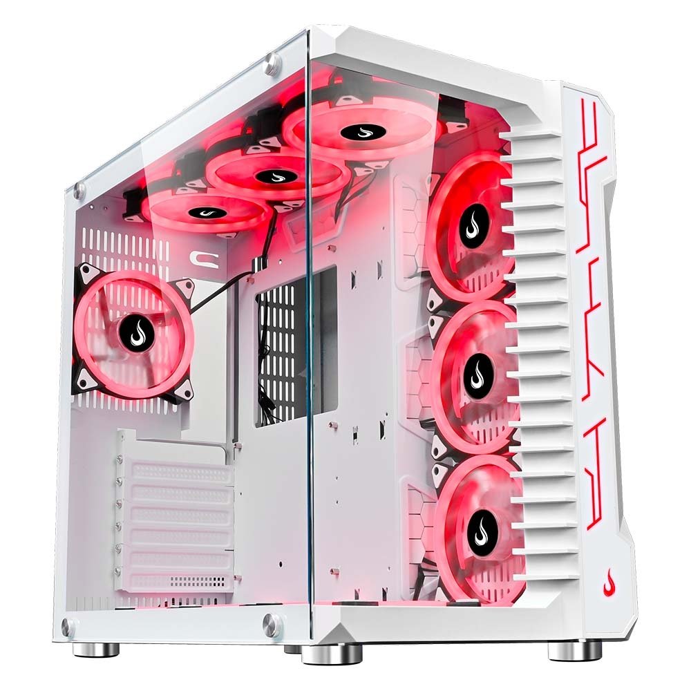 Gabinete Gamer Rise Mode Galaxy Glass, Mid Tower, ATX, Lateral e Frontal em Vidro Temperado, Sem FANs, Branco - RM-GA-GG-FW Gabinete Gamer Rise Mode Galaxy Glass, Mid Tower, ATX, Lateral e Frontal em Vidro Temperado, Sem FANs, Branco - RM-GA-GG-FW