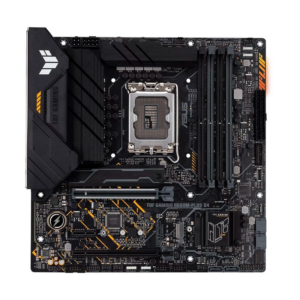Imagem 3 de 7 do produto Placa-Mãe ASUS TUF Gaming B660M-PLUS D4, Intel LGA 1700, RGB, mATX, DDR4, Preto - 90MB1940-C1BAY0