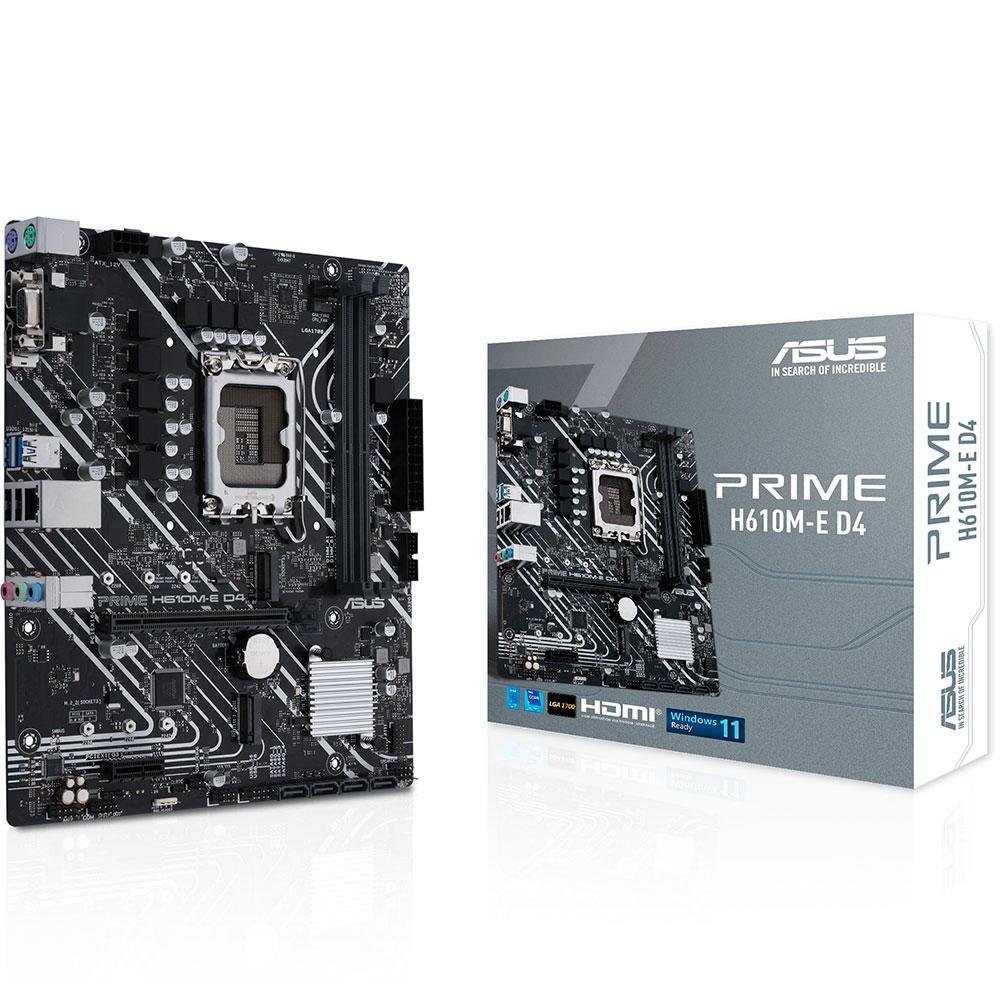 Placa Mãe 1700 12ª/13ª14ª Geração DDR4, ASUS PRIME H610MCS