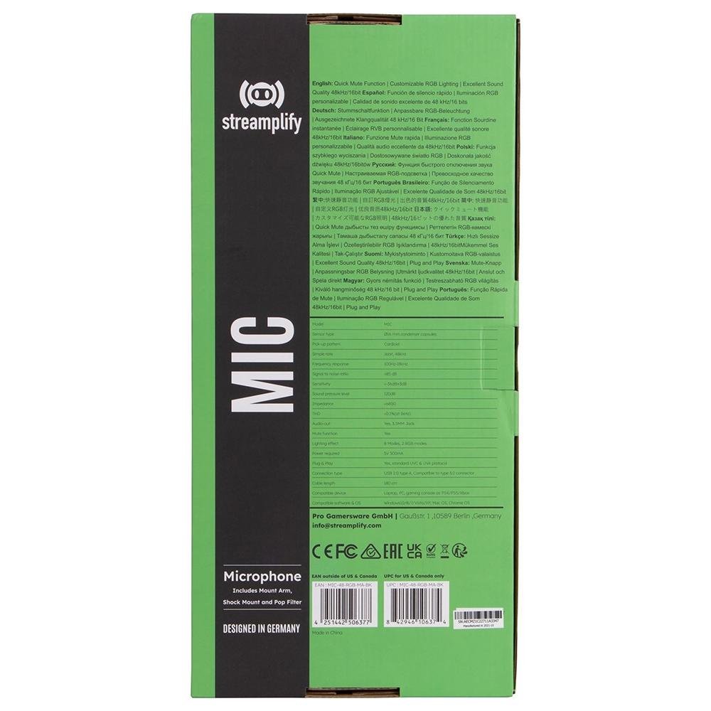 Microfone Condensador Gamer Streamplify, RGB, Braço Flexível, Preto - 75666 - view 10