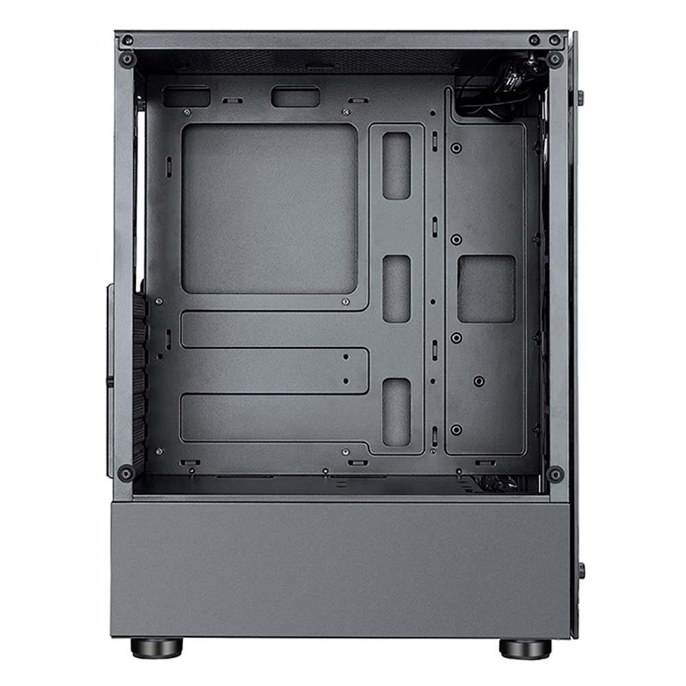 Imagem 8 de 9 do produto Gabinete Gamer Rise Mode Glass 06X, Mid Tower, ATX, Lateral em Vidro Fumê e Frontal em Vidro Temperado, Sem FANs, Preto - RM-CA-06X-FB