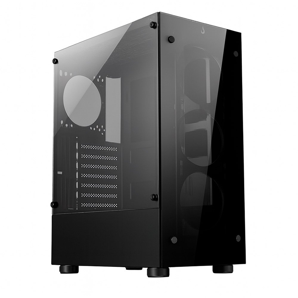 Gabinete Rise Mode GLASS 06X BLACK | KaBuM!
