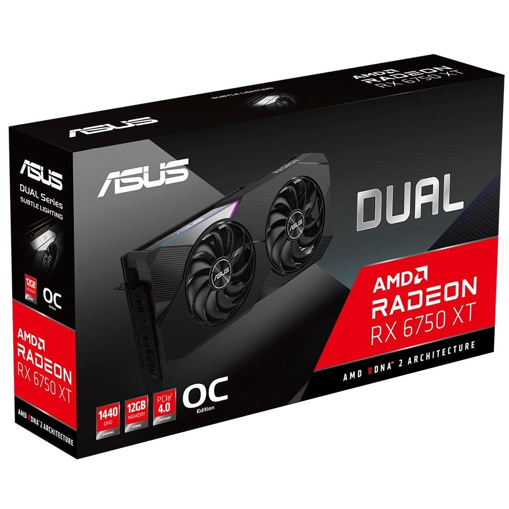 Placa de Vídeo Asus DUAL RX6750 XT-O12G | KaBuM!