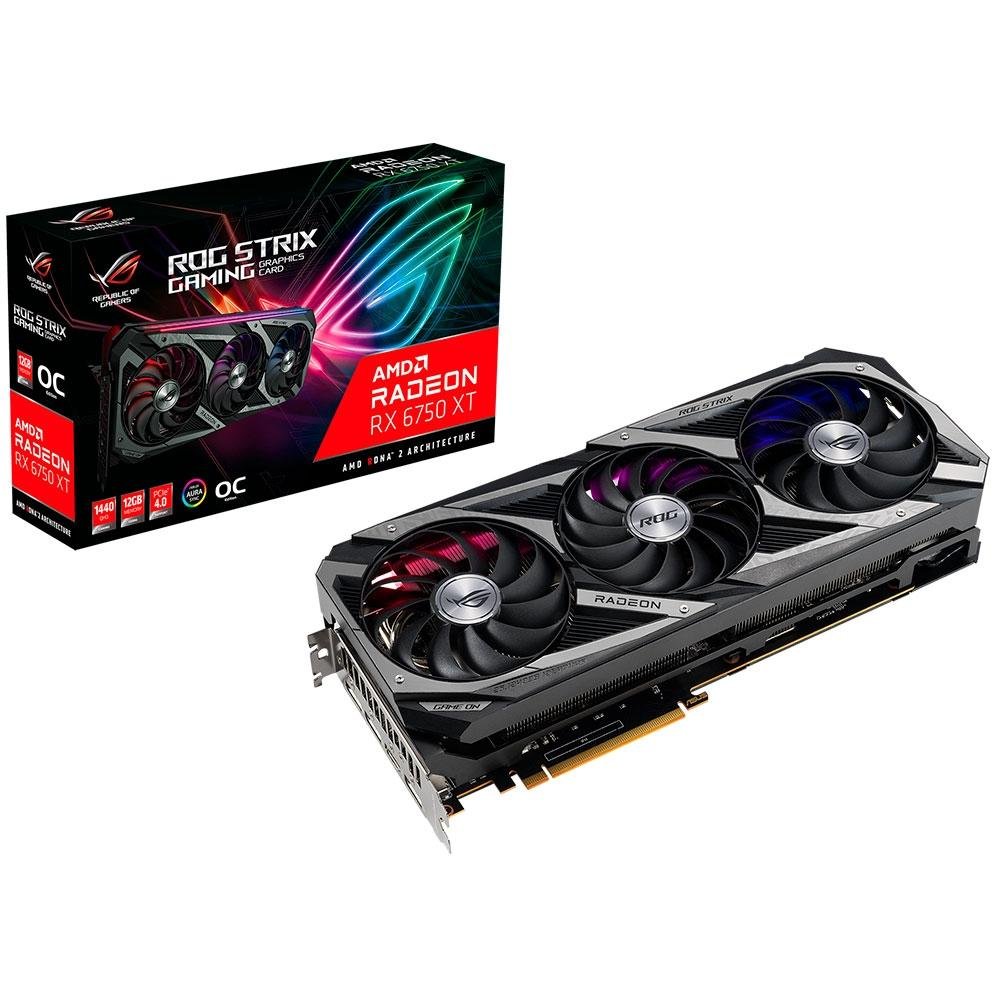 Placa de Vídeo Asus ROG STRIX RX6750XT O12G|KaBuM!