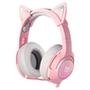 Headset Gamer Gatinho Onikuma, LED, Drivers 50mm, USB, PC, Rosa - K-9-7.1