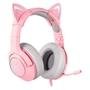 Headset Gamer Gatinho Onikuma, LED, Drivers 50mm, USB, PC, Rosa - K-9-7.1
