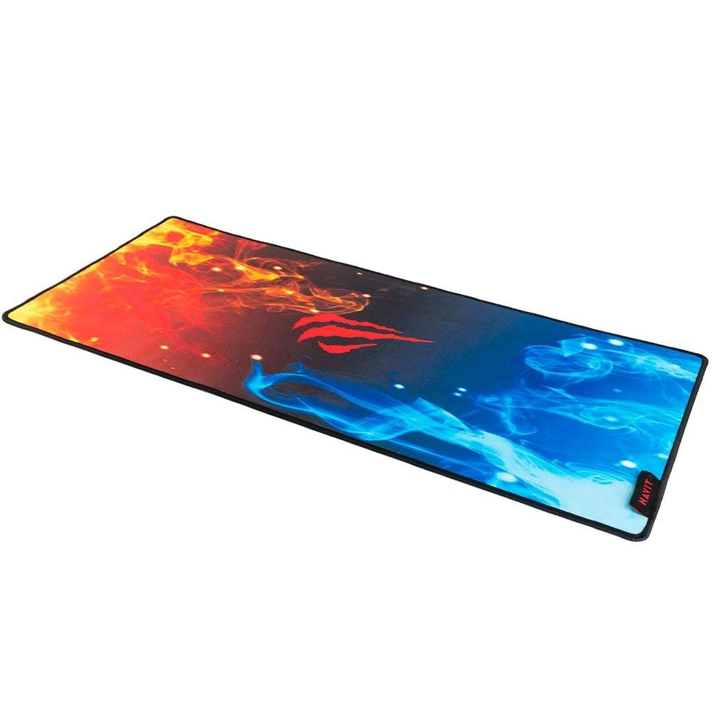 Imagem 4 de 6 do produto Mousepad Havit, Grande 700x300mm, Antiderrapante, Vermelho e Azul - HV-MP845