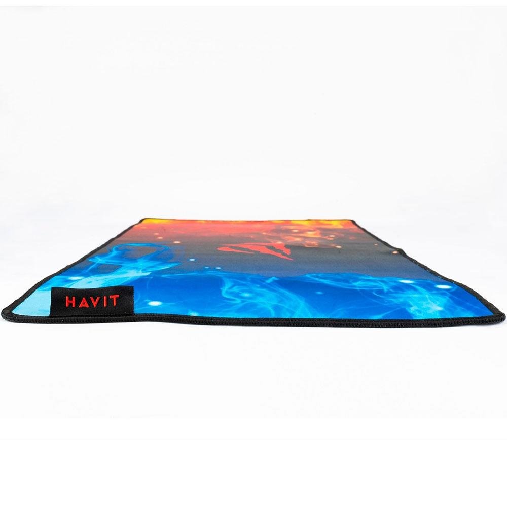 Imagem 5 de 6 do produto Mousepad Havit, Grande 700x300mm, Antiderrapante, Vermelho e Azul - HV-MP845