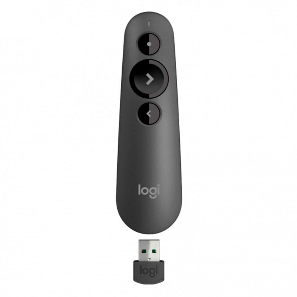 Apresentador sem fio Logitech R500s com Pointer Vermelho, USB ou Bluetooth, Personalizável, Pilha Inclusa - 910-006518