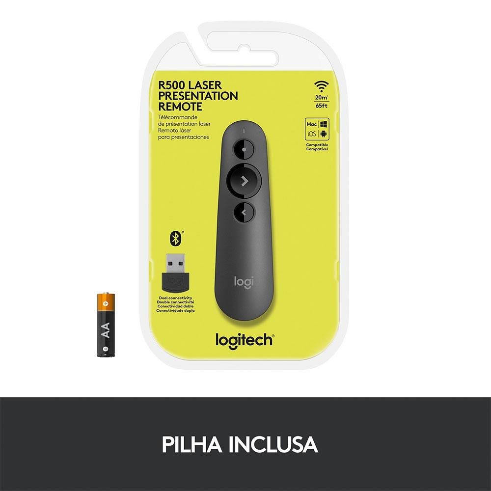 Apresentador sem fio ( Balão.info) R500s com Pointer Vermelho, USB ou Bluetooth, Personalizável, Pilha Inclusa - 910-( Balão.info - foto 7
