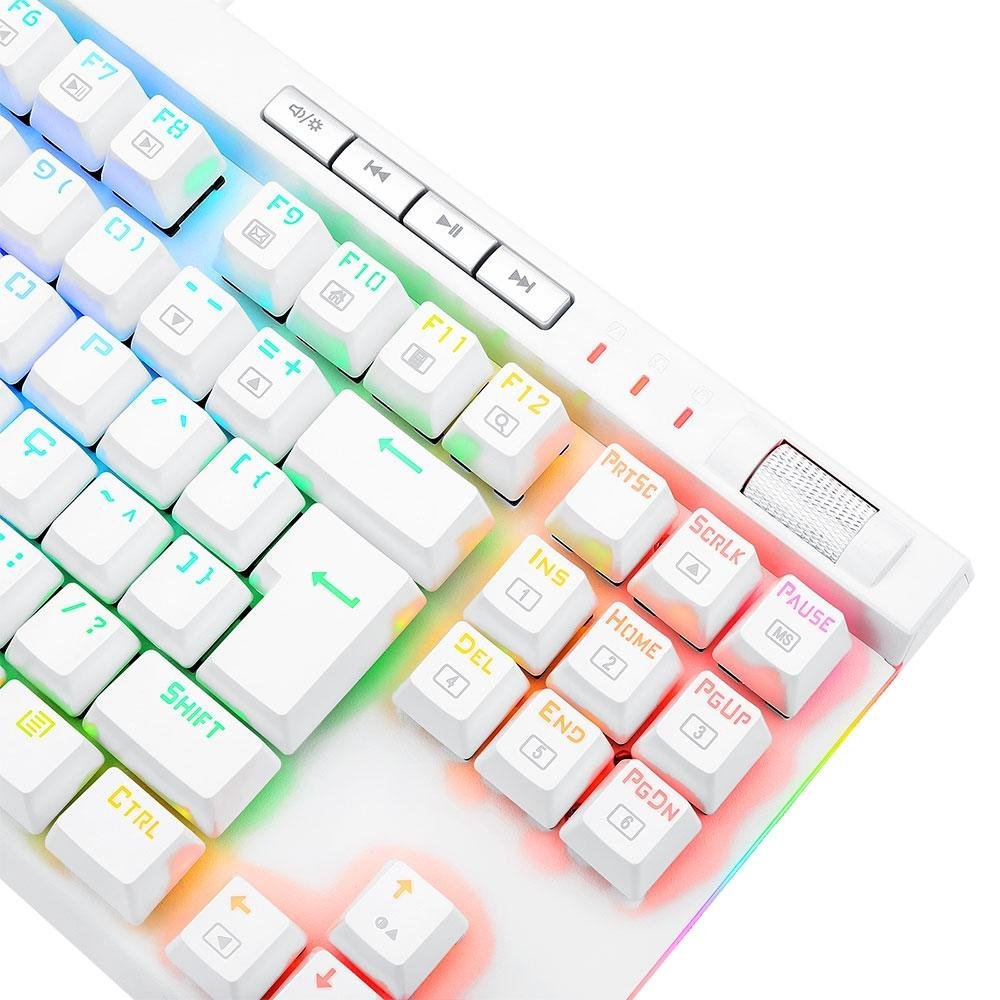 Teclado Óptico Gamer ( Balão.info) Magic-Wand PRO RGB, RGB, Switch Vermelho, ( Balão.info), 12 Teclas Multimídia, Branco - K587W-RGB-PRO (PT-RED - view 5