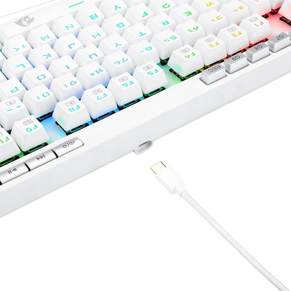 Teclado Óptico Gamer Redragon Magic-Wand PRO RGB, RGB, Switch Marrom, ABNT2, 12 Teclas Multimídia, Branco - K587W-RGB-PRO (PT-BROWN) Teclado Óptico Gamer Redragon Magic-Wand PRO RGB, RGB, Switch Marrom, ABNT2, 12 Teclas Multimídia, Branco - K587W-RGB-PRO (PT-BROWN)