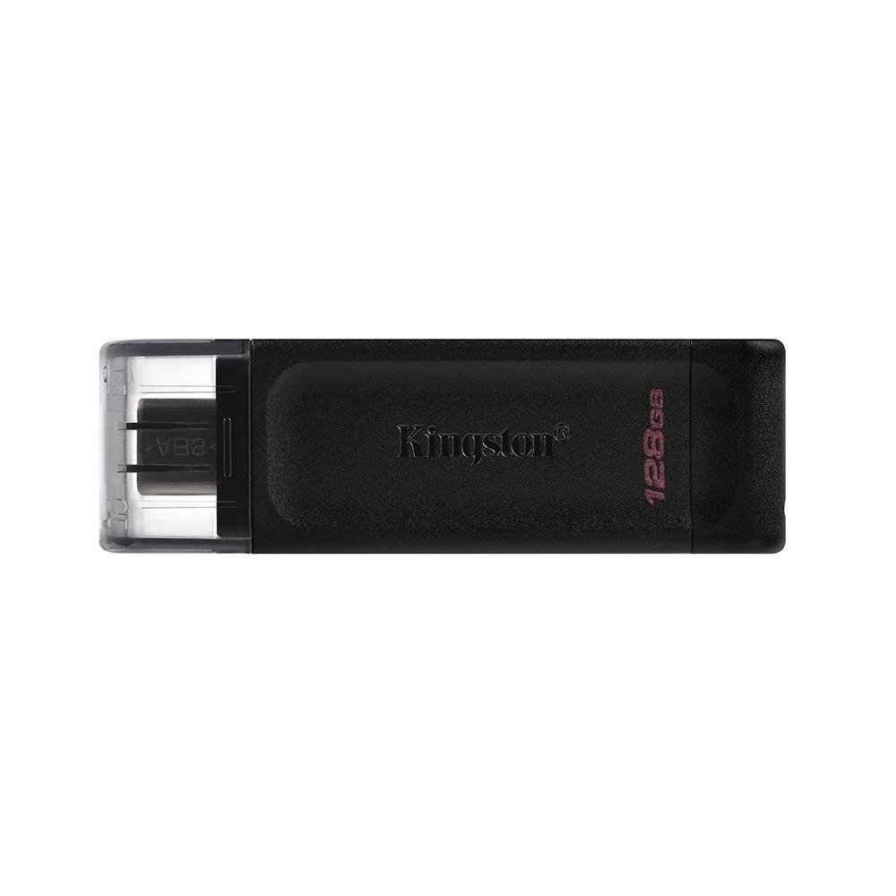 Pen Drive 128GB Kingston DataTravaler 70, USB-C 3.2, Preto - DT70/128GB