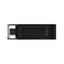 Pen Drive 128GB Kingston DataTravaler 70, USB-C 3.2, Preto - DT70/128GB