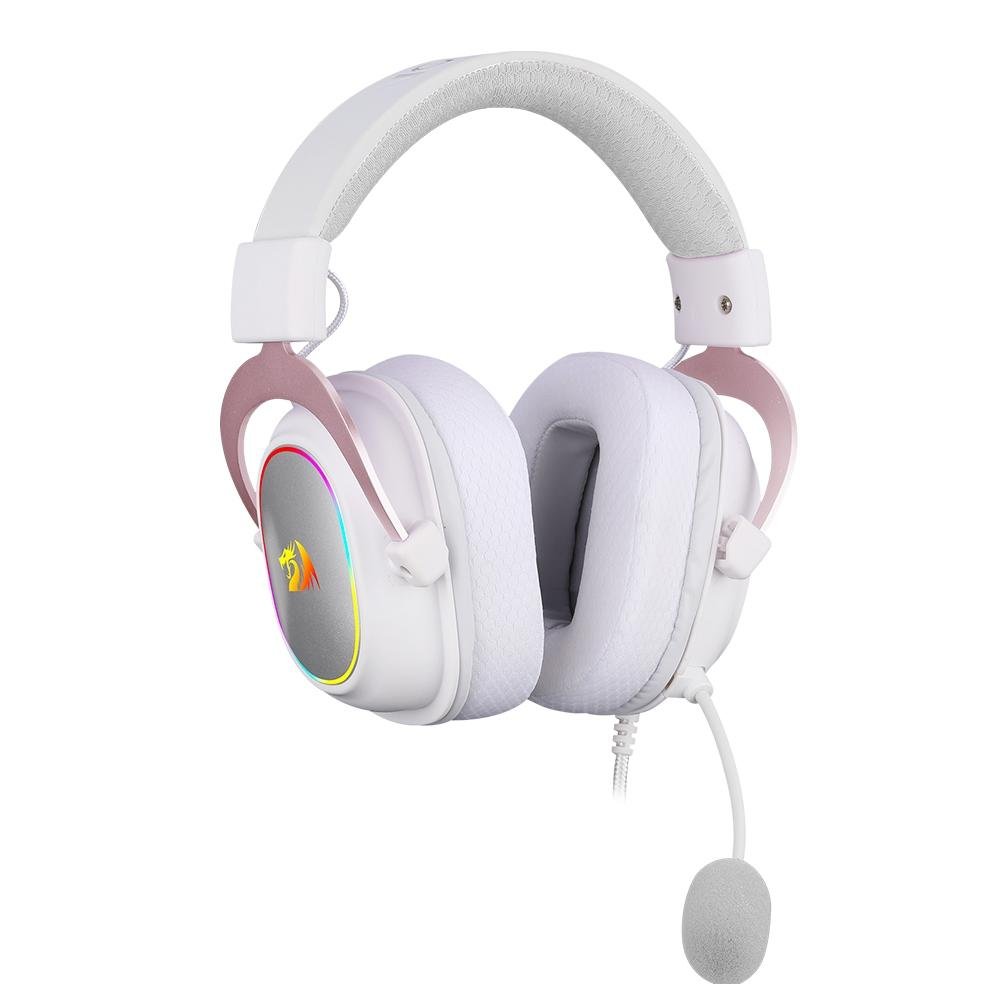 Headset Gamer Redragon Zeus X RGB 7.1 Surround, Drivers 53mm, Branco e Rosê - H510WR-RGB - view 2