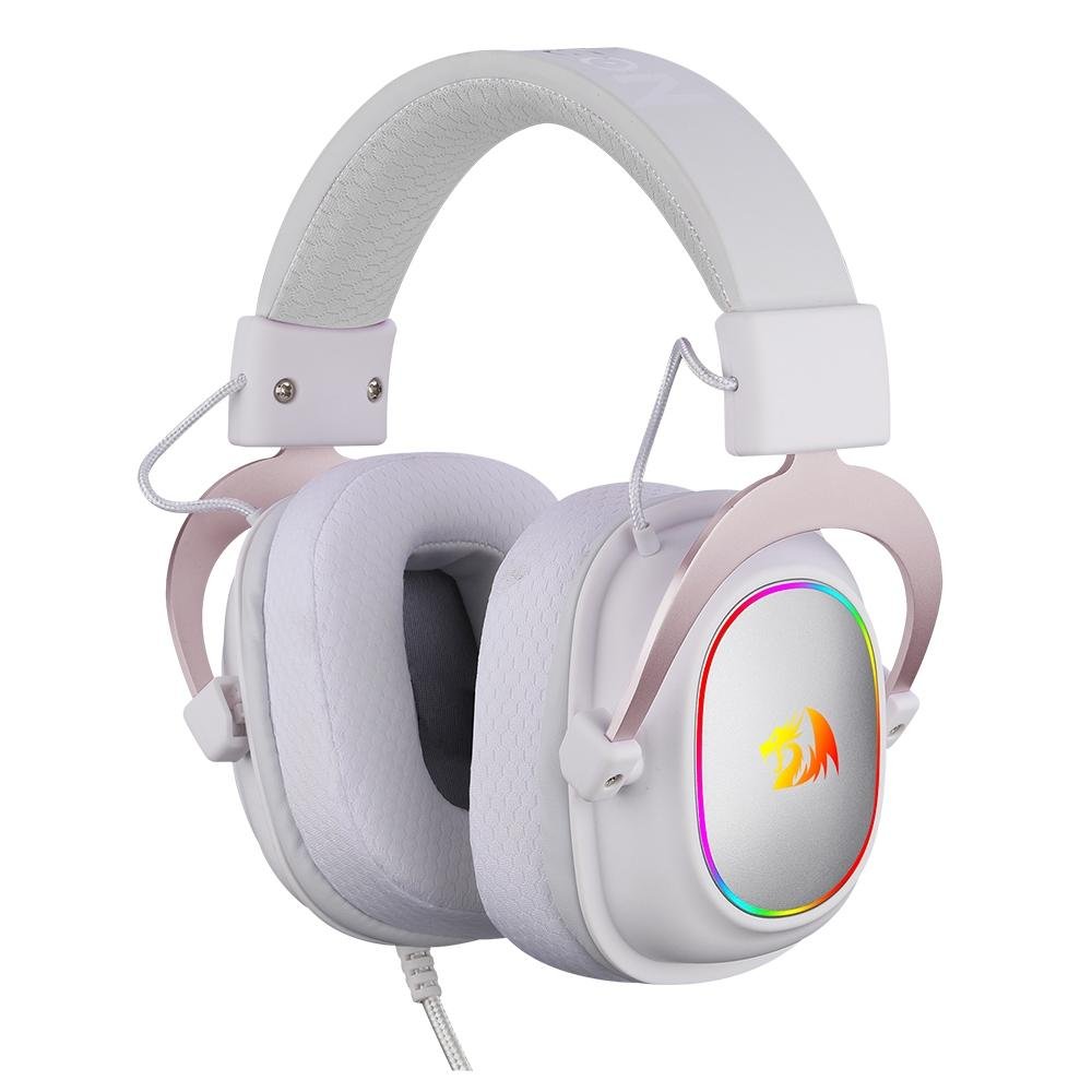Headset Gamer Redragon Zeus X RGB 7.1 Surround, Drivers 53mm, Branco e Rosê - H510WR-RGB - view 4