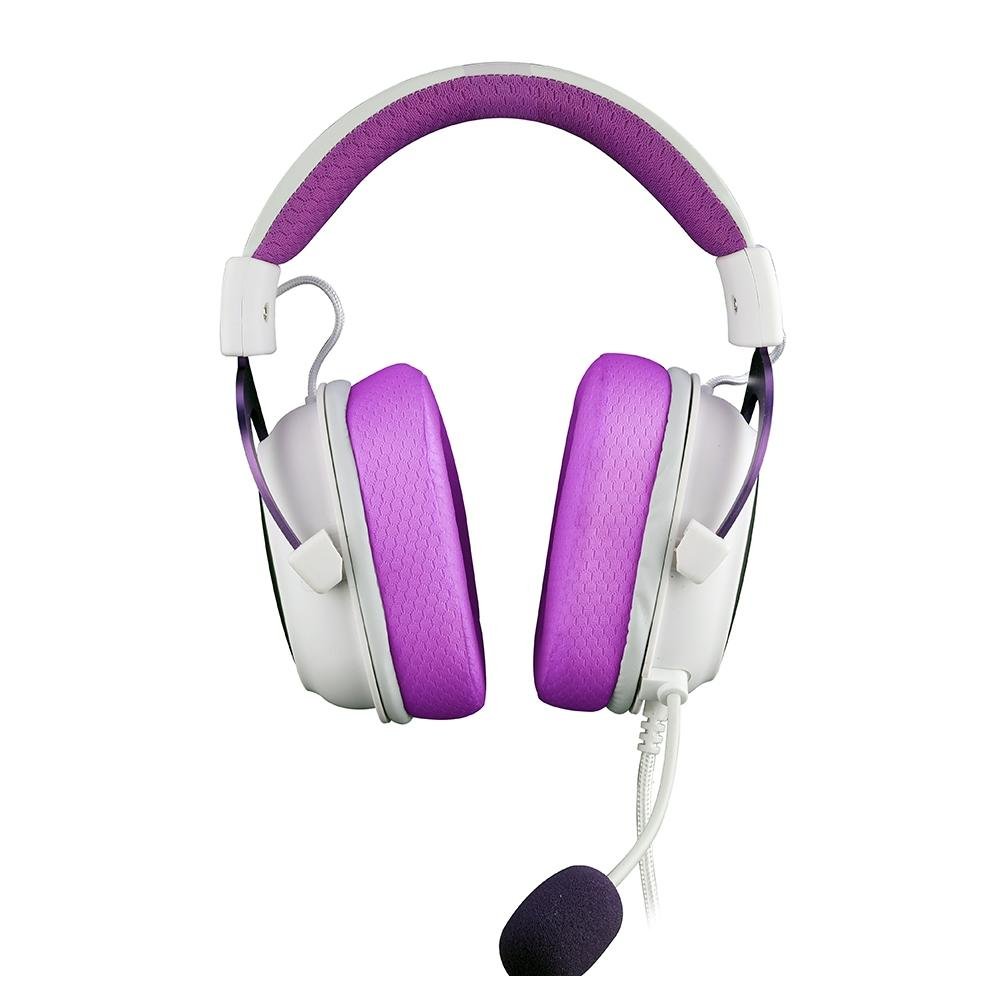 Headset Gamer Redragon Zeus X RGB 7.1 Surround, Drivers 53mm, Branco e Roxo - H510WP-RGB