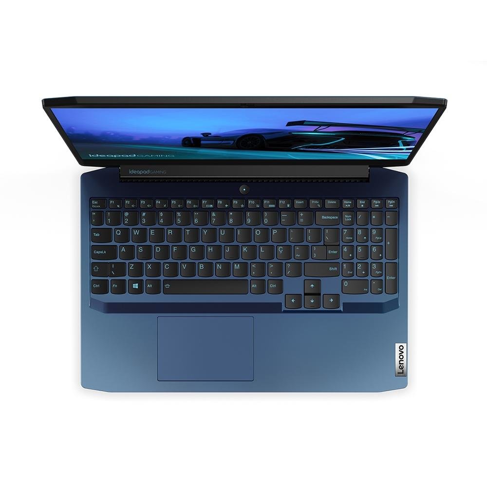 Imagem 5 de 6 do produto Notebook Gamer Lenovo Gaming 3i Intel Core i7-10750H, 8GB RAM, GeForce GTX 1650, SSD 512GB, 15.6" FHD, Linux, Chameleon Blue - 82CGS00200
