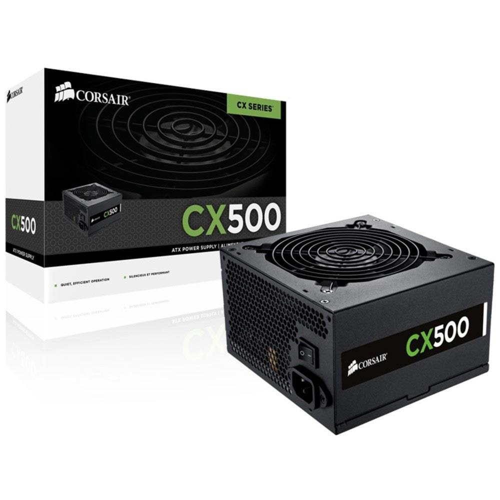 Fonte Corsair 500W 80 Plus Bronze CX500 - CP-9020047