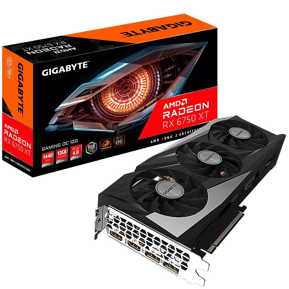 Placa de Vídeo Gigabyte AMD RX 6750XT | KaBuM!