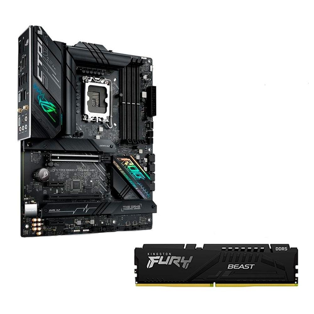 Kit Memória Kingston Fury+Placa-mãe Asus|KaBuM!