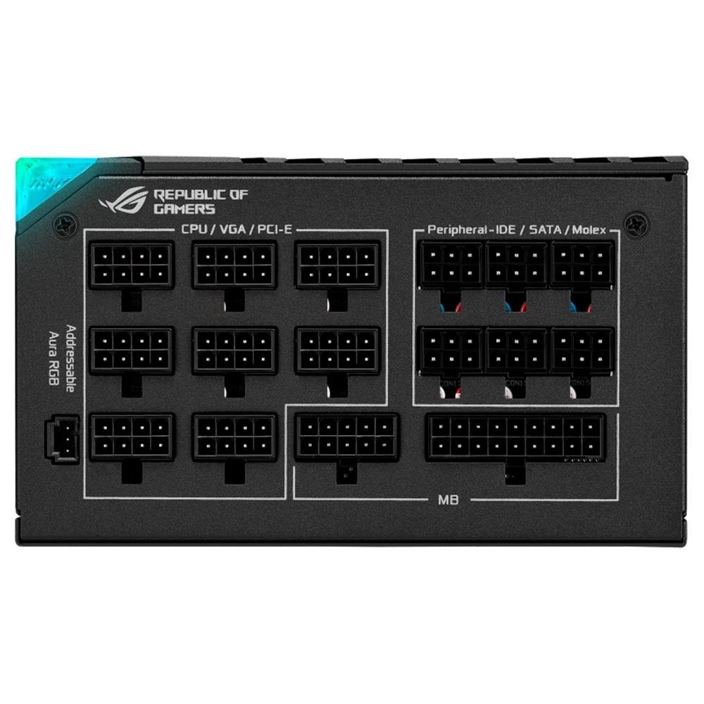 Imagem 9 de 11 do produto Fonte ASUS ROG Thor 1200P2, 1200W, 80 Plus Platinum, Modular, PFC Ativo, Sem Cabo, Preto - 90YE00L0-B0BA00