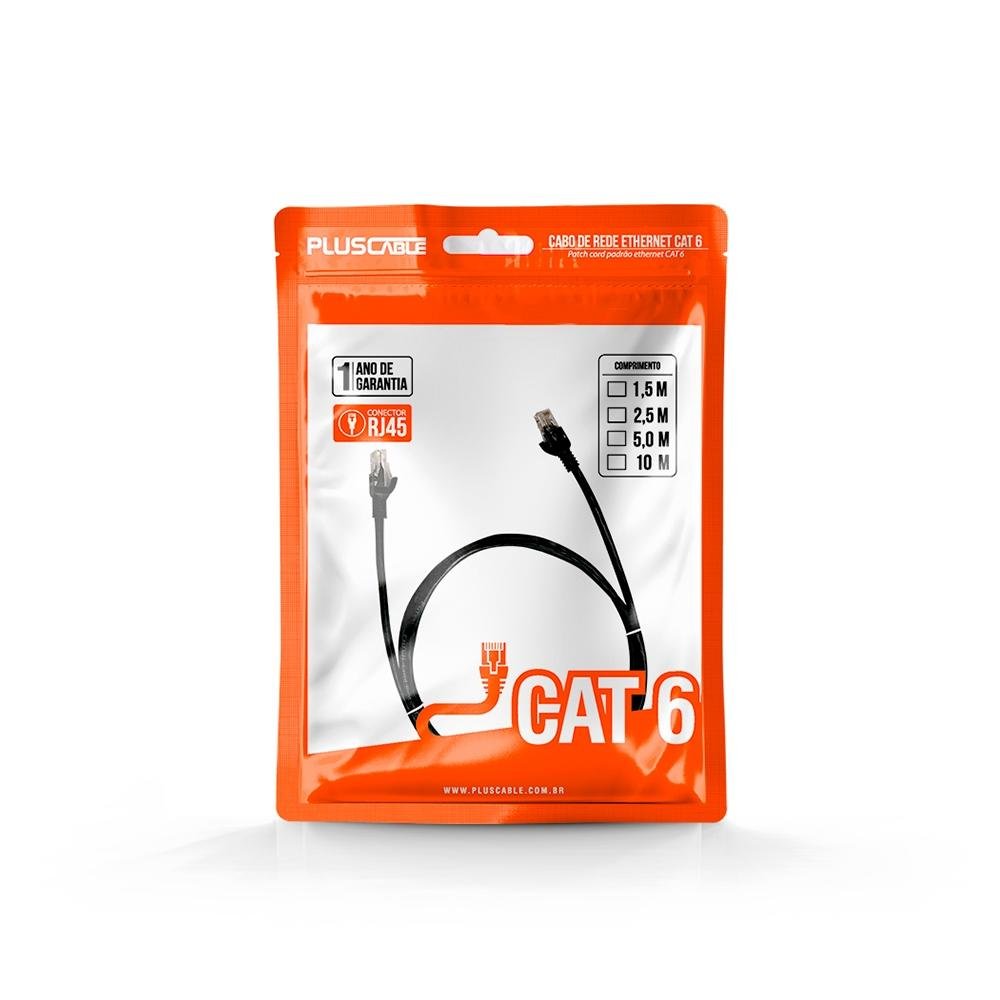 Imagem 3 de 3 do produto Cabo de Rede Patch Cord CAT.6 Plus Cable,2.5m, Preto - PC-ETH6U25BK