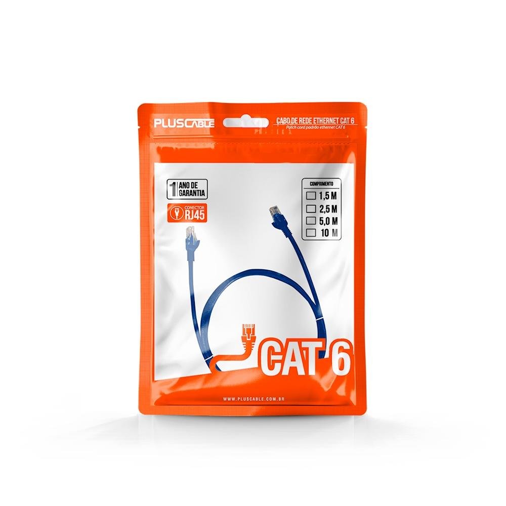 Cabo de Rede Patch Cord CAT.6 Plus Cable,10m, Azul - PC-ETH6U100BL - view 3