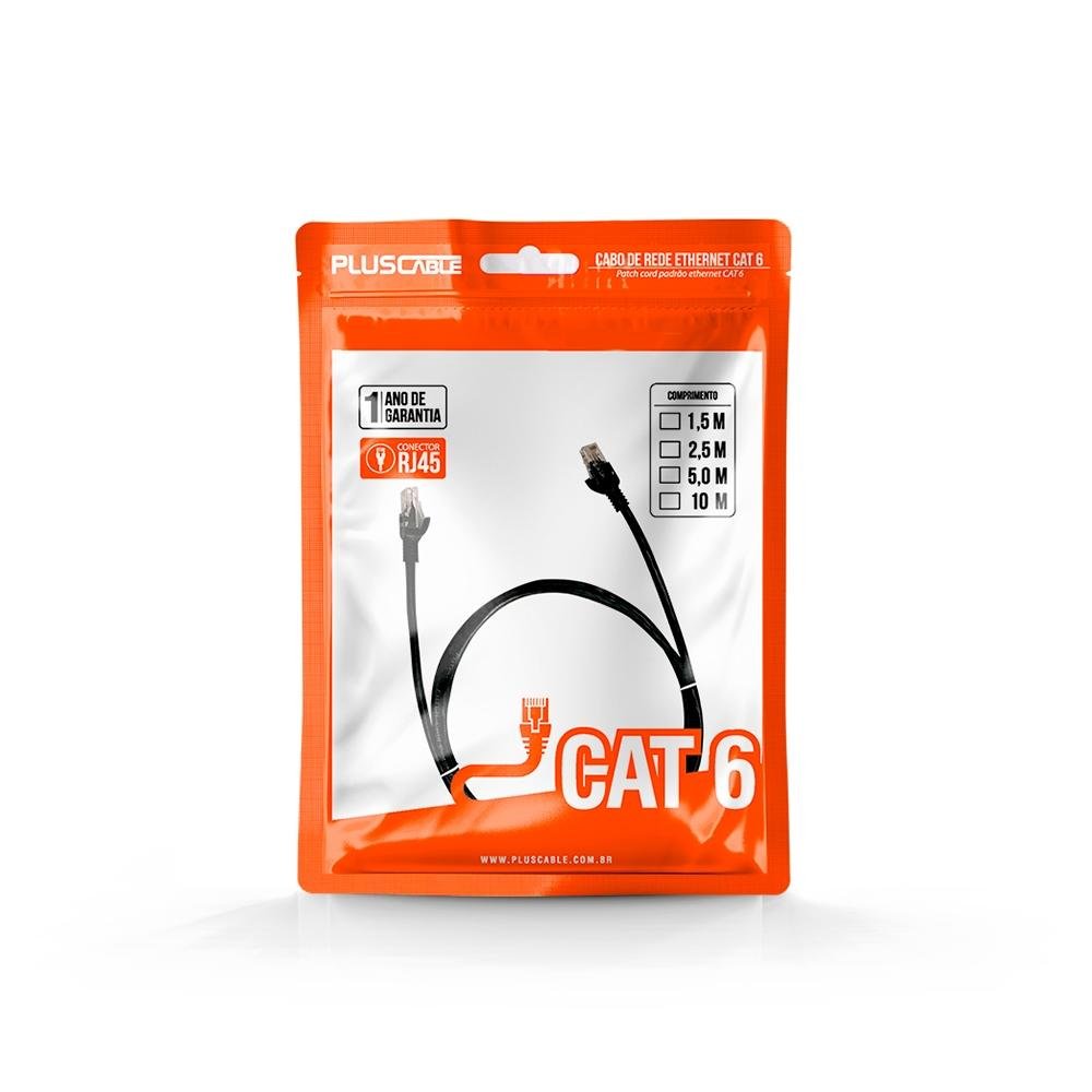 Imagem 3 de 3 do produto Cabo de Rede Patch Cord CAT.6 Plus Cable,1.5m, Preto - PC-ETH6U15BK