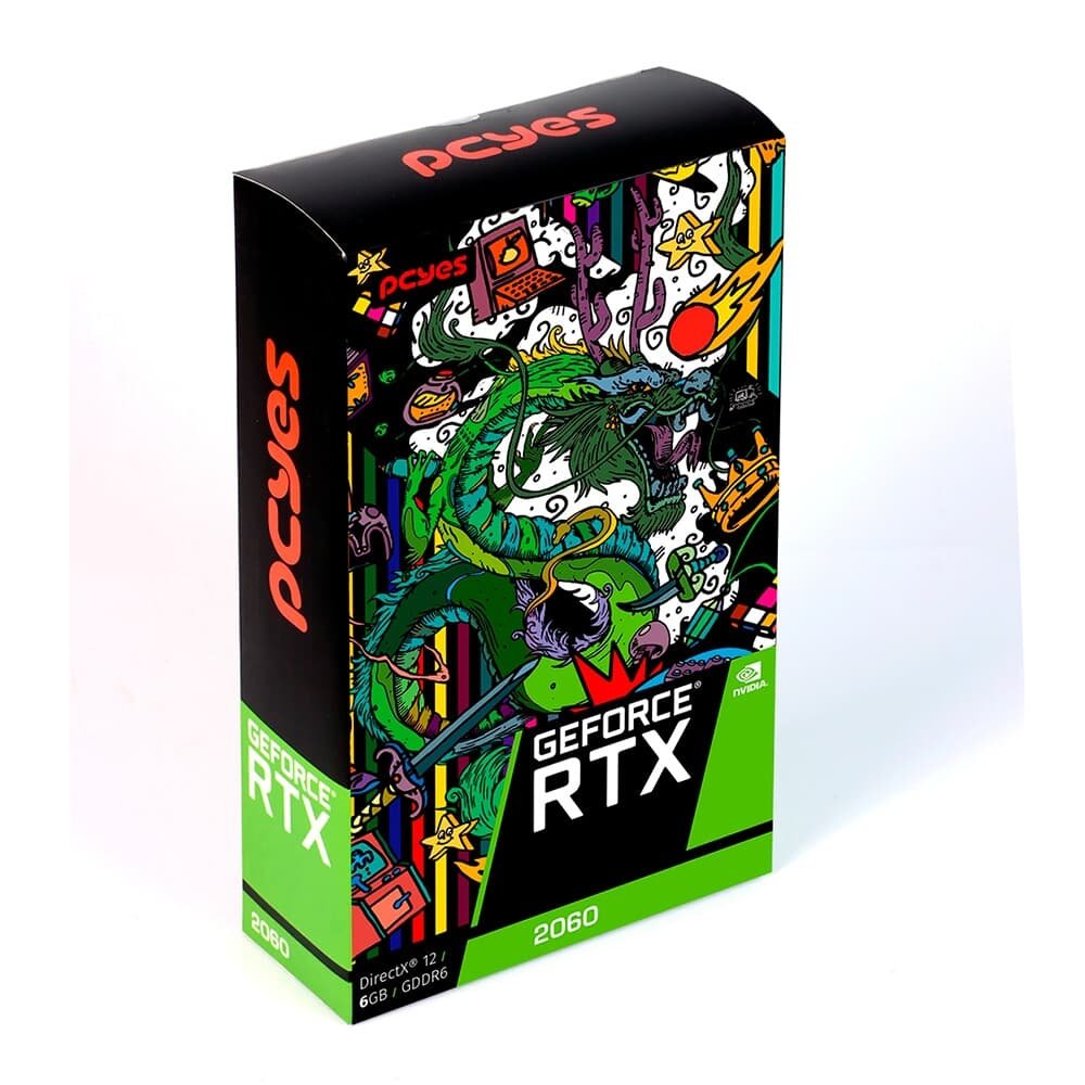 Placa de Vídeo PCyes NVIDIA RTX 2060 Graffiti Series, 6GB, GDDR6, Preto - PA2060RTX6GDF - view 10