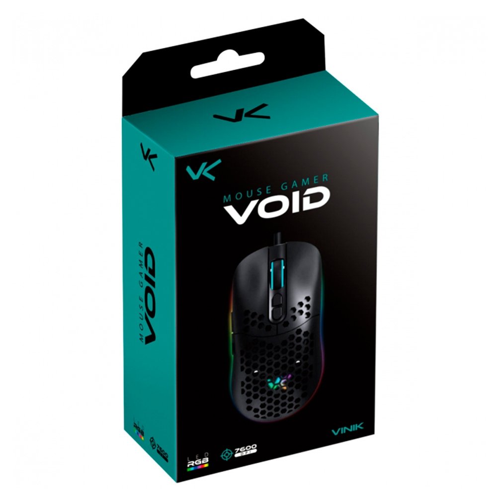Imagem 10 de 10 do produto Mouse Gamer Óptico Vinik VX Gaming Void, LED RGB, 7600 DPI, Preto - MGV100P