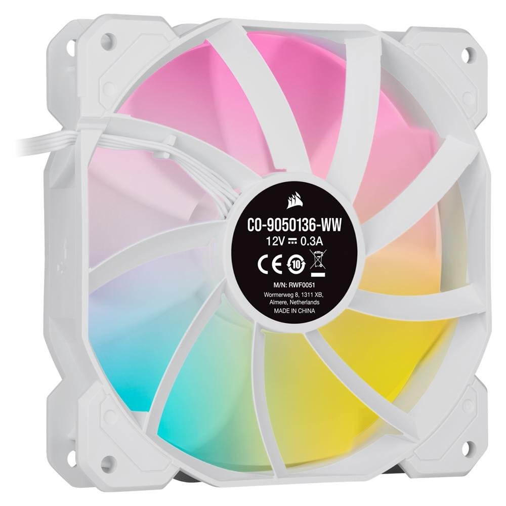 Ventoinha Corsair Elite, 120mm, RGB, Branco - CO-9050136-WW