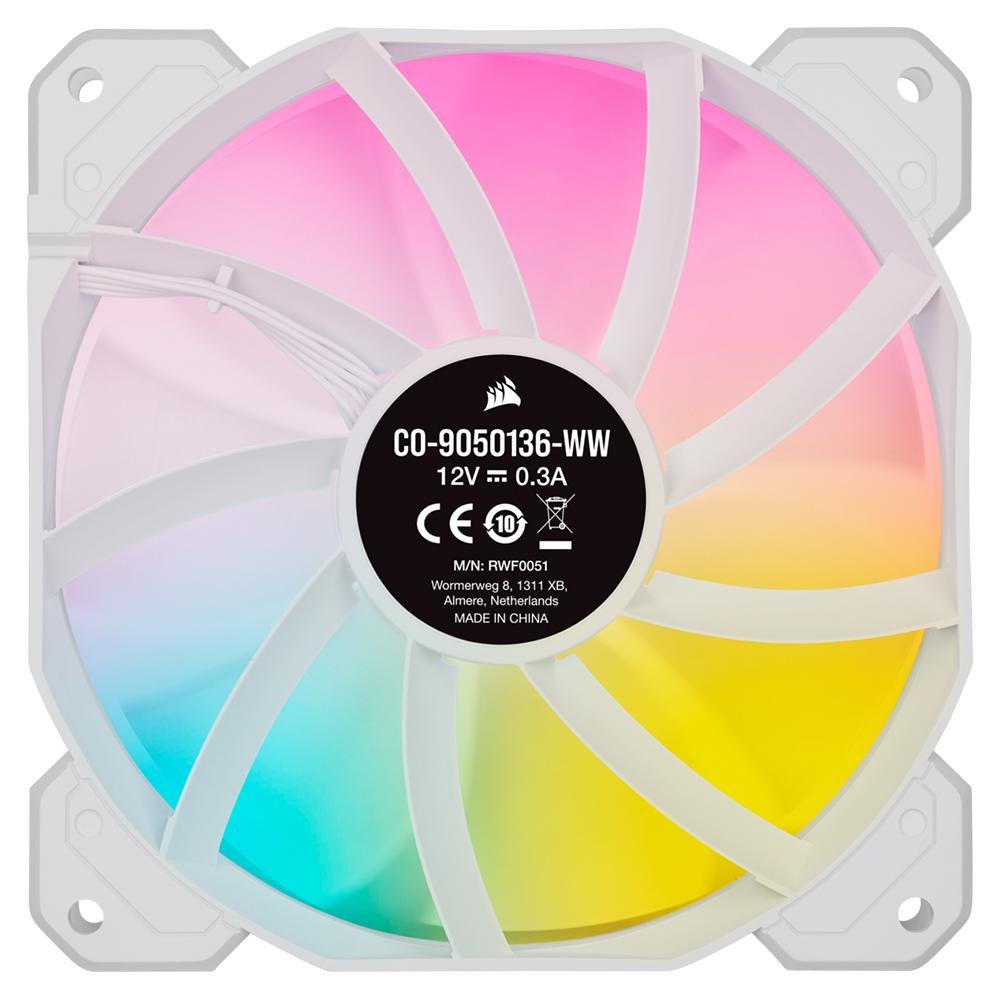 Ventoinha Corsair Elite, 120mm, RGB, Branco - CO-9050136-WW