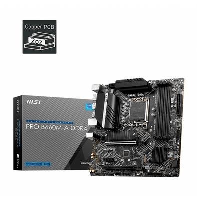 Placa Mãe MSI PRO B660M-A, LGA 1700, mATX, DDR4 - 911-7D43-004