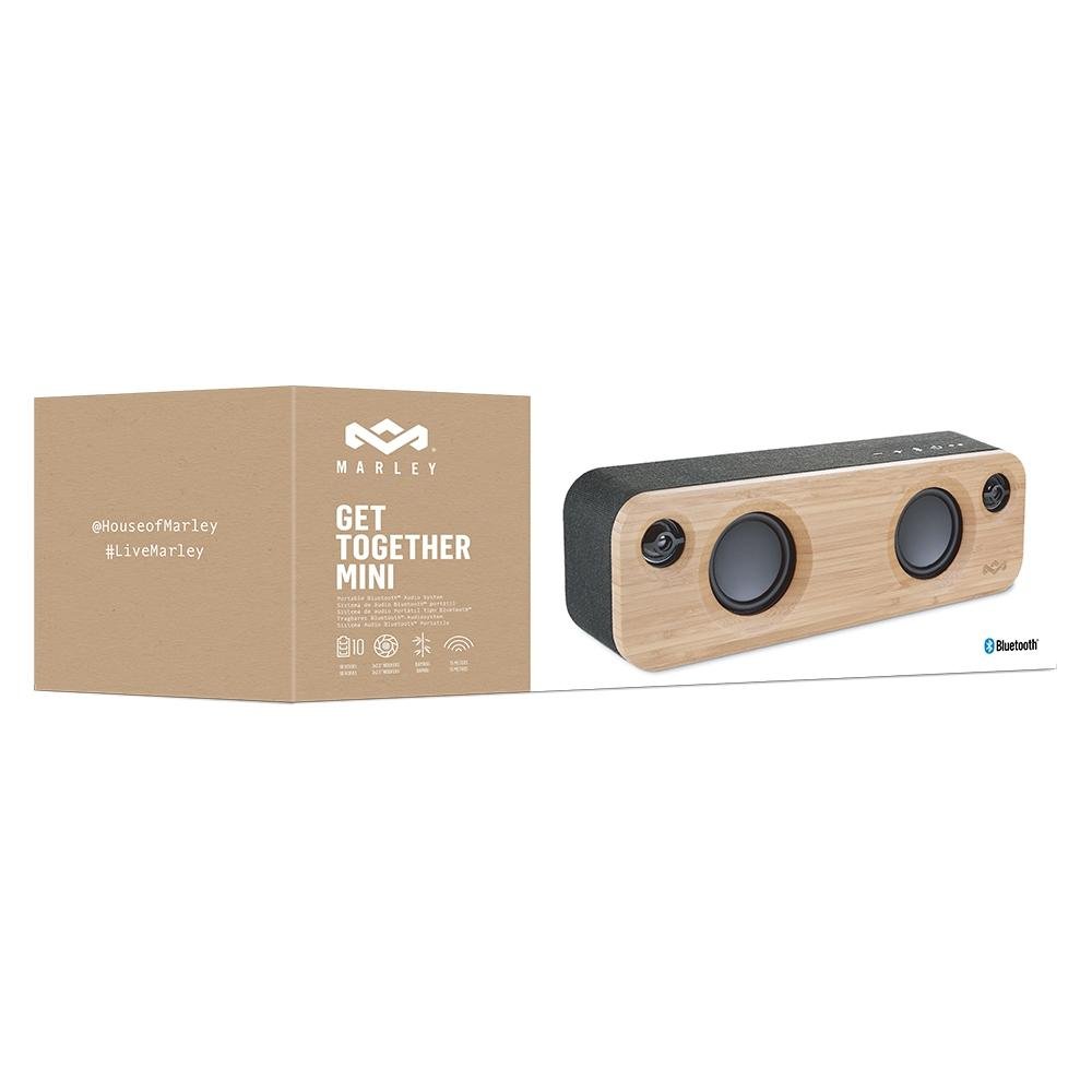 Imagem 8 de 8 do produto Caixa de Som Portátil House Of Marley Get Together Mini, Bluetooth, 12W, Micro USB, Preto - FKAM00000600FGR