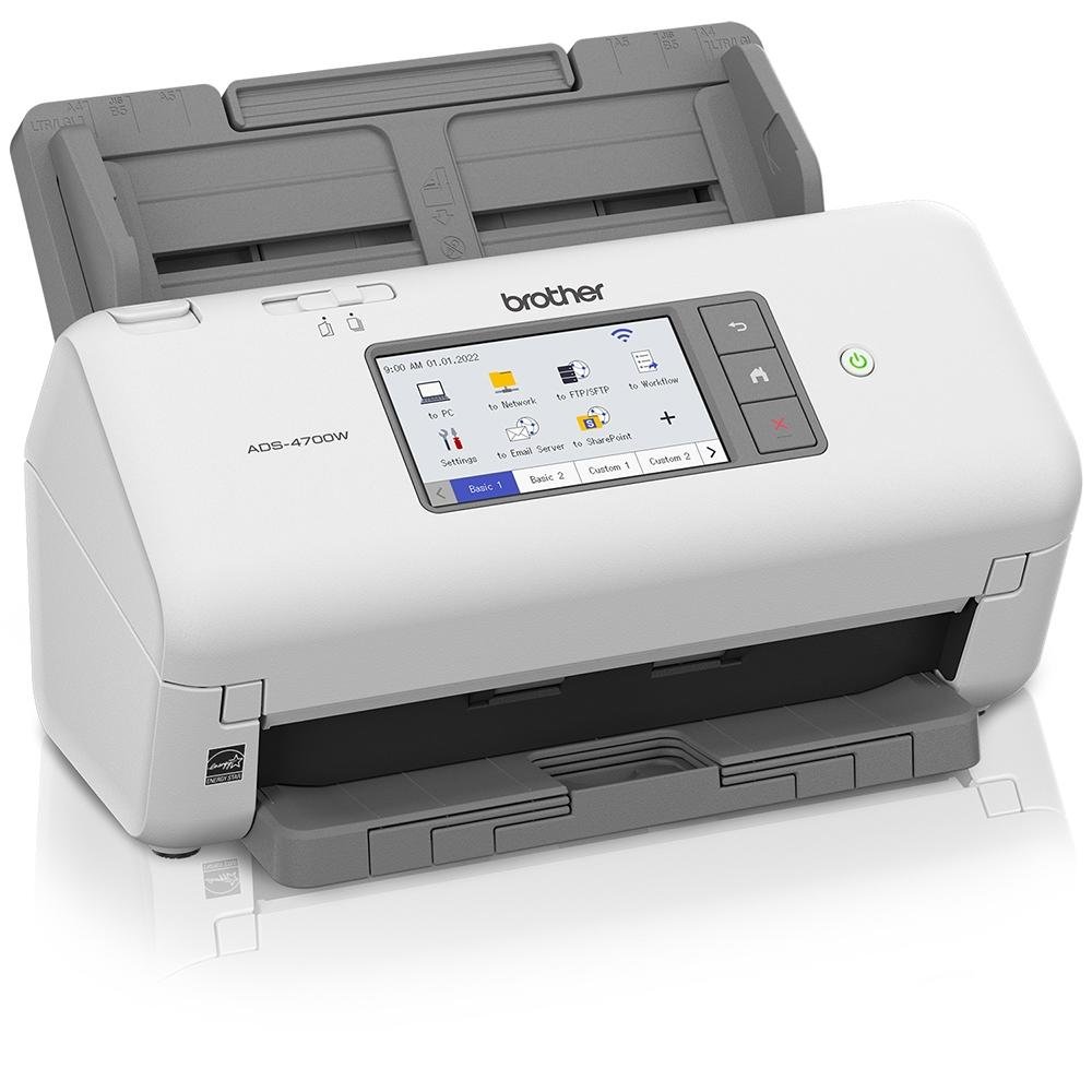 Imagem 5 de 5 do produto Scanner de Mesa Brother ADS-4700W, A4, Duplex, Wireless, Ethernet, USB, Branco e Preto - ADS4700W
