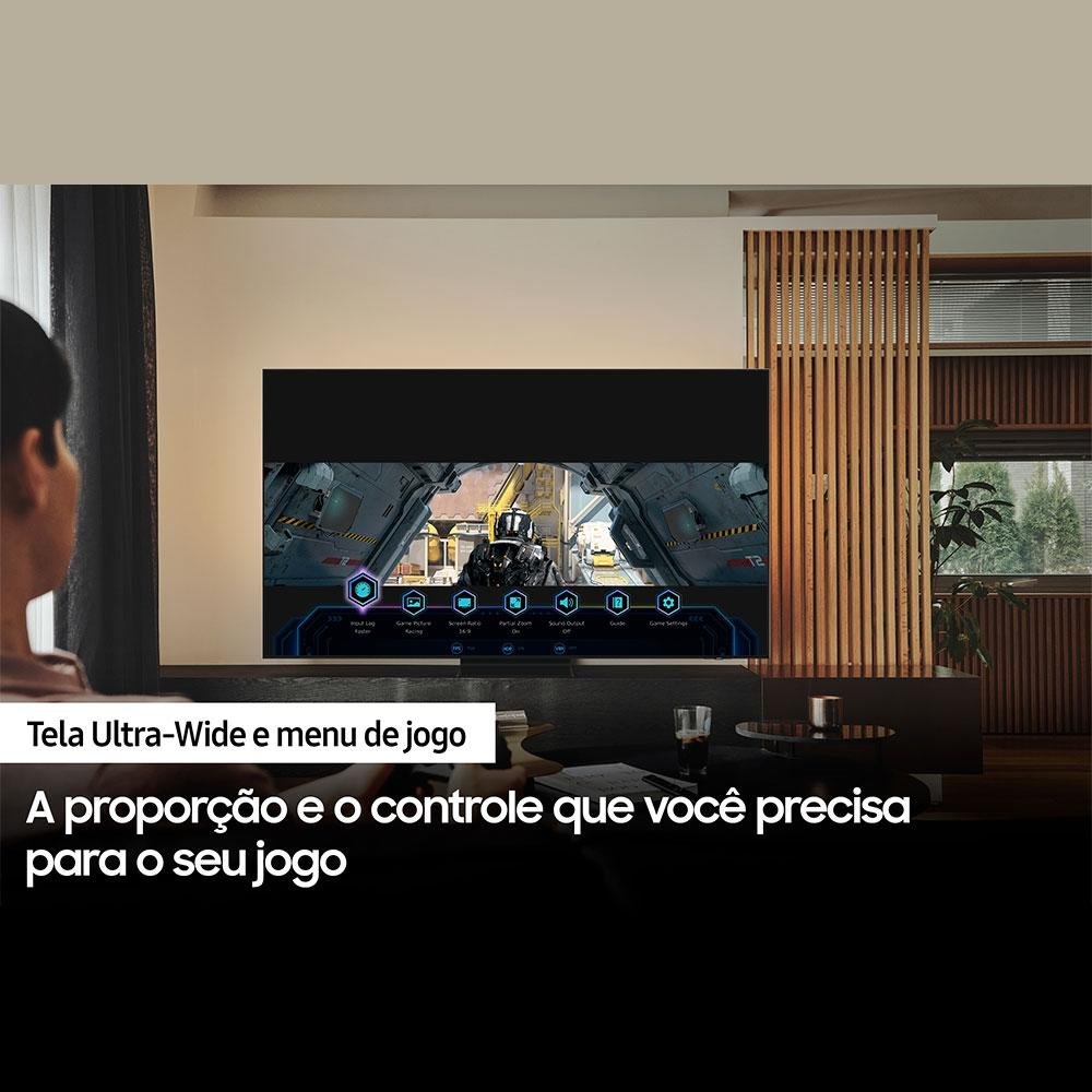 Smart TV Samsung 43 Polegadas Gaming Neo QLED, 4K, 4 HDMI, Bluetooth, Wi-Fi, 144Hz, IA, Alexa - QN43QN90BAGXZD