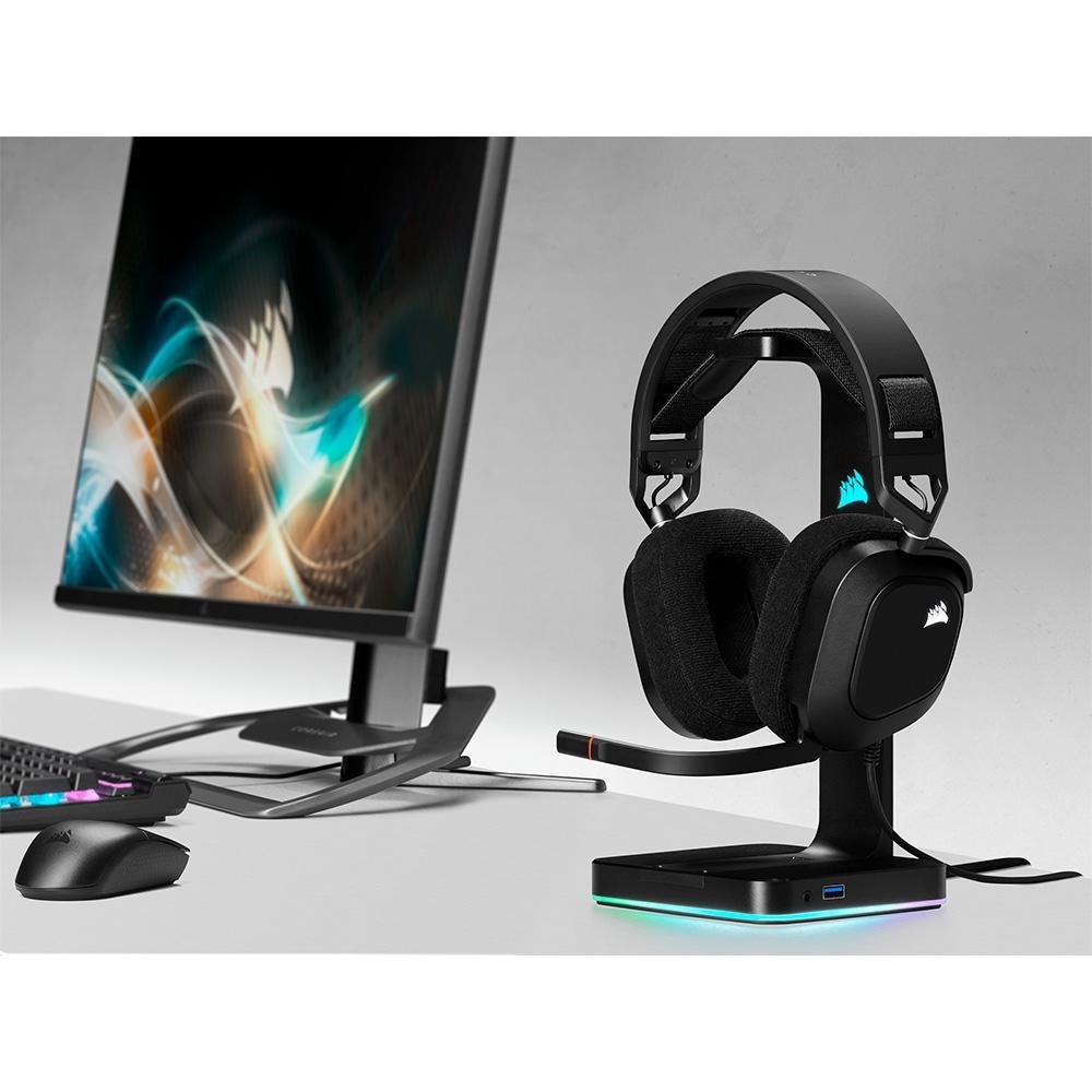 Headset Gamer Corsair HS80 Premium, RGB, Surround, Dolby 7.1, Drivers 50mm, Preto - CA-9011237-NA - view 11