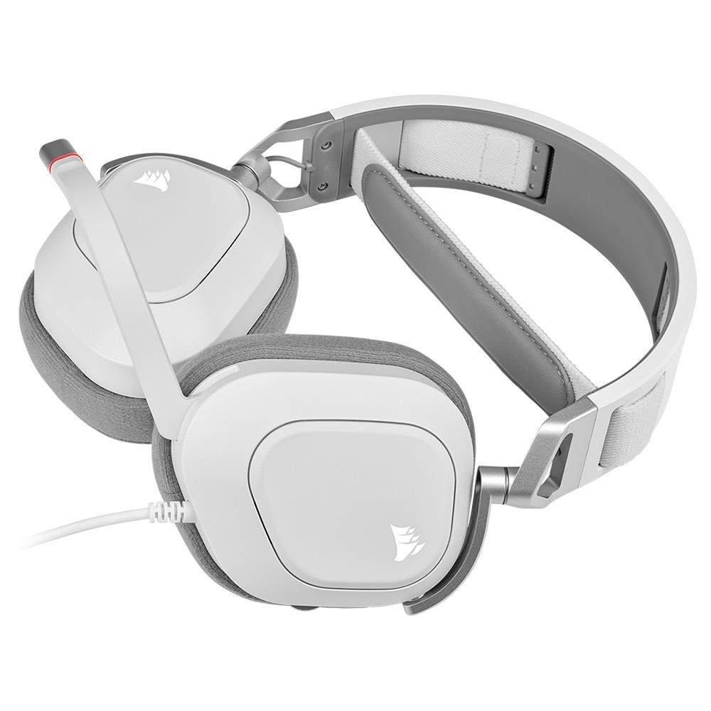 Headset Gamer CORSAIR HS80 RGB USB Branco | KaBuM!