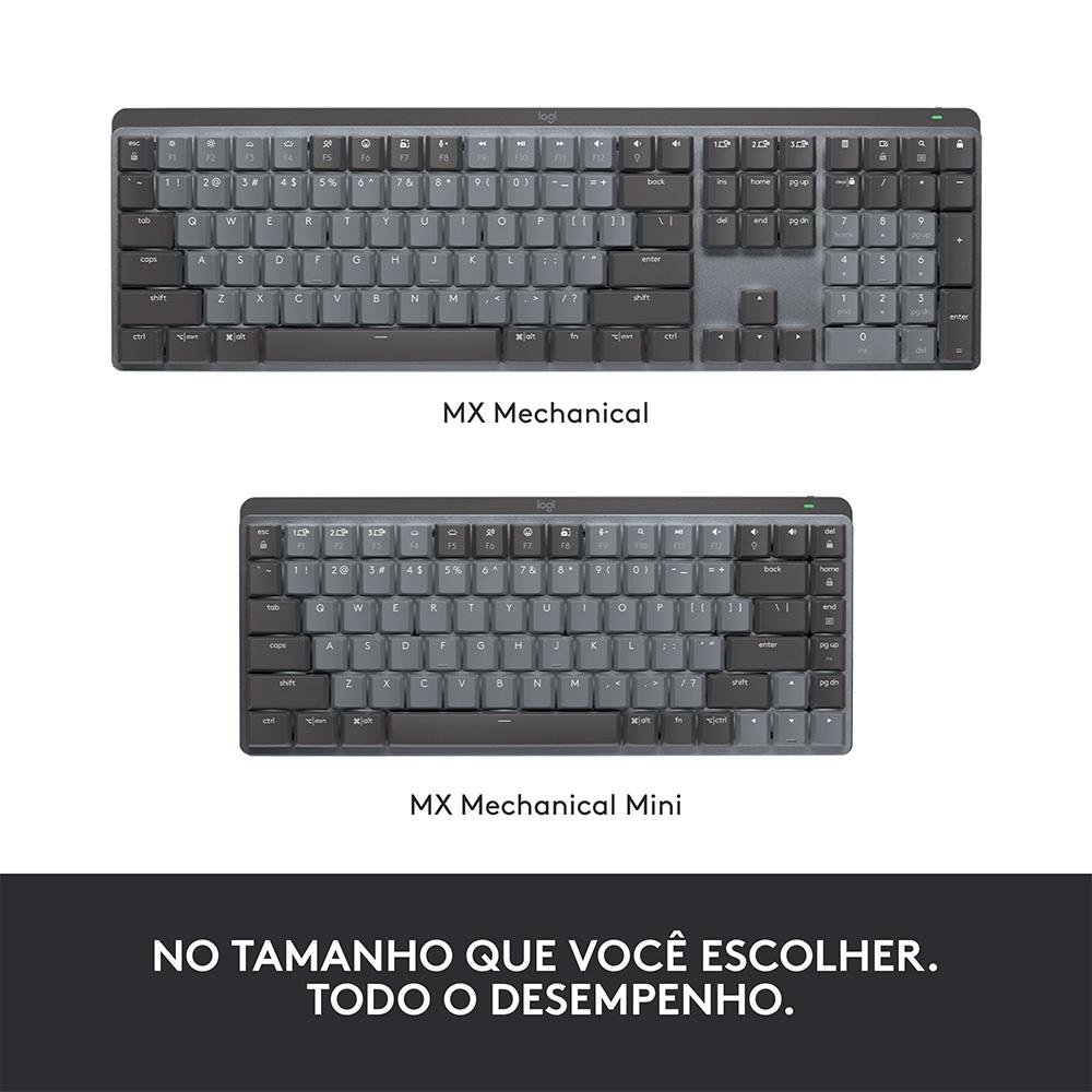 Teclado Mecânico Sem Fio ( Balão.info) MX Mechanical Mini, Iluminação, Switch Tactile Quiet, Bluetooth, USB, Preto - 920-( Balão.info - foto 2
