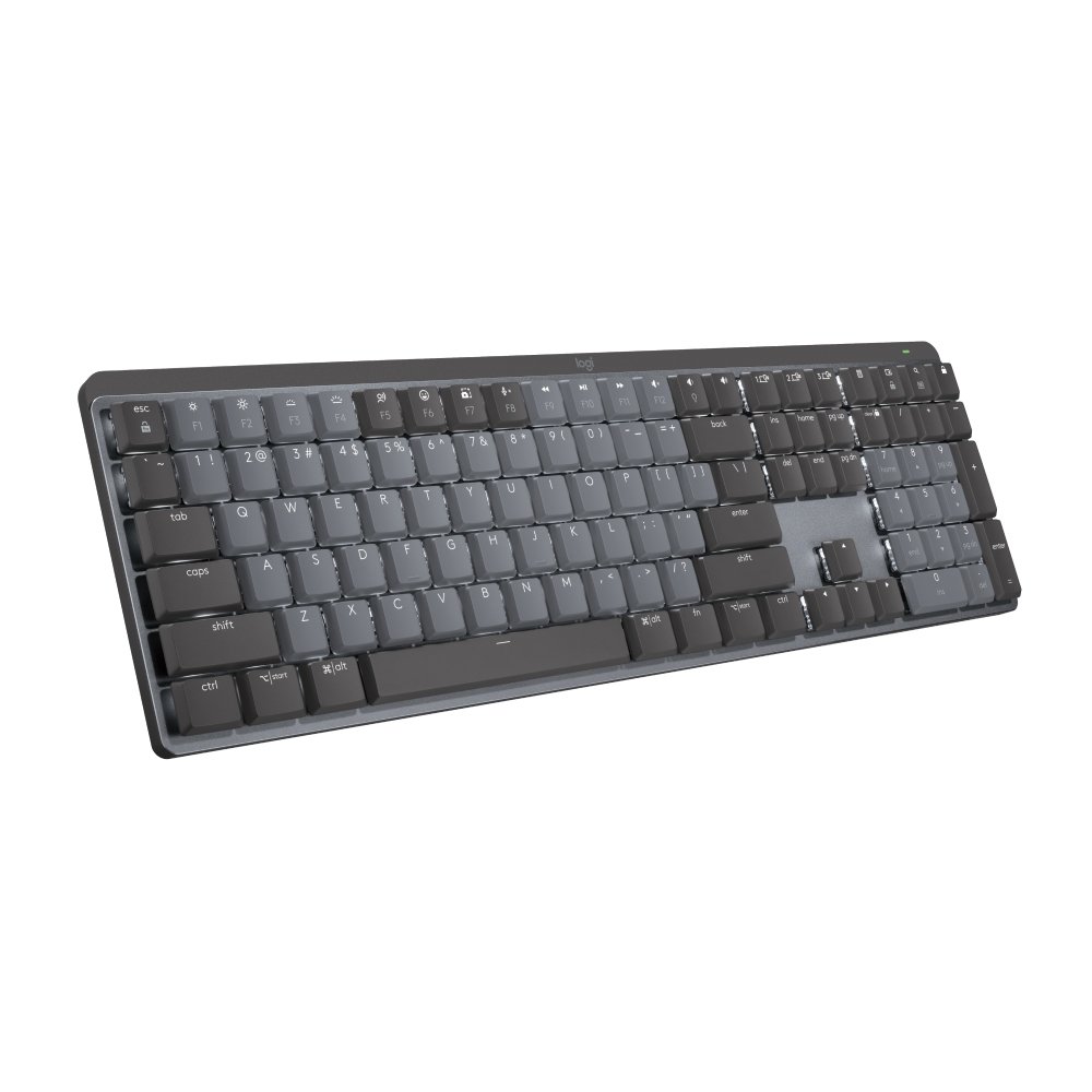 Teclado Mecânico Sem Fio Logitech MX Mechanical, Iluminação, Switch Tactile Quiet, Bluetooth, USB, Preto - 920-010760