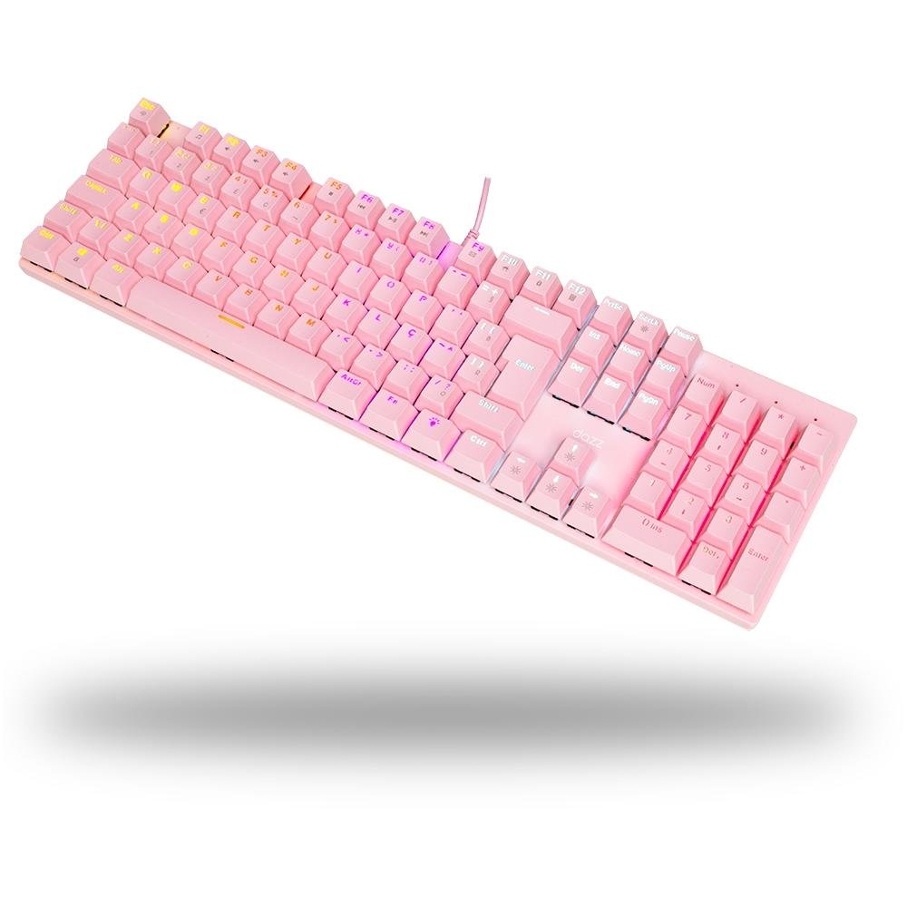 Imagem 5 de 7 do produto Teclado Mecânico Gamer Dazz Orion Essential, RGB, Switch YH Blue, ABNT2, Rosa - 62000132