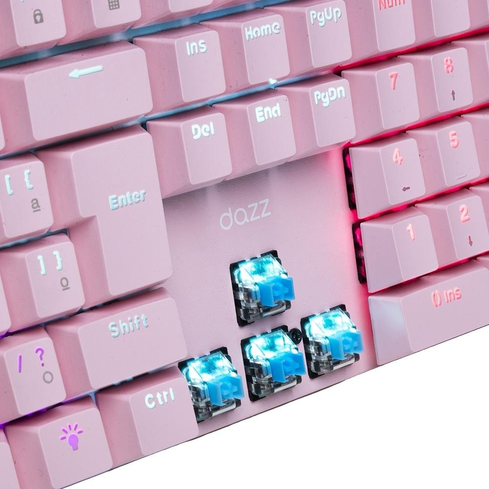 Imagem 6 de 7 do produto Teclado Mecânico Gamer Dazz Orion Essential, RGB, Switch YH Blue, ABNT2, Rosa - 62000132