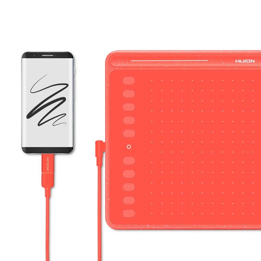 Mesa Digitalizadora ( Balão.info) HS611, 8192 Níveis de Sensibilidade, USB-C, Vermelho Coral - HS 611 R - foto 3