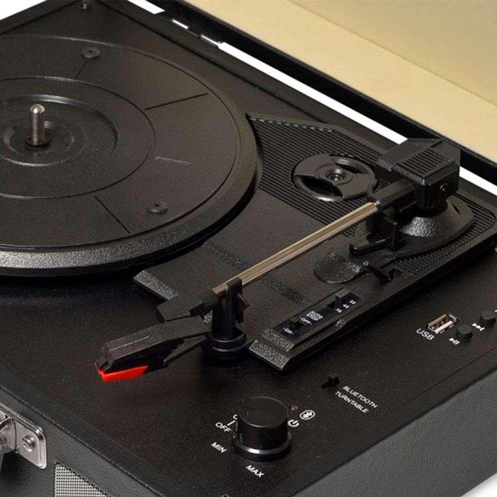 Toca Discos HI FI Raveo Sonetto Chrome, Vinyl, Bluetooth, USB, Aux, Preto - 26396 - view 4