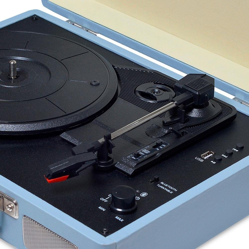 Toca Discos HI FI Raveo Sonetto Chrome, Vinyl, Bluetooth, USB, Aux, Ocean - 26397 - view 5