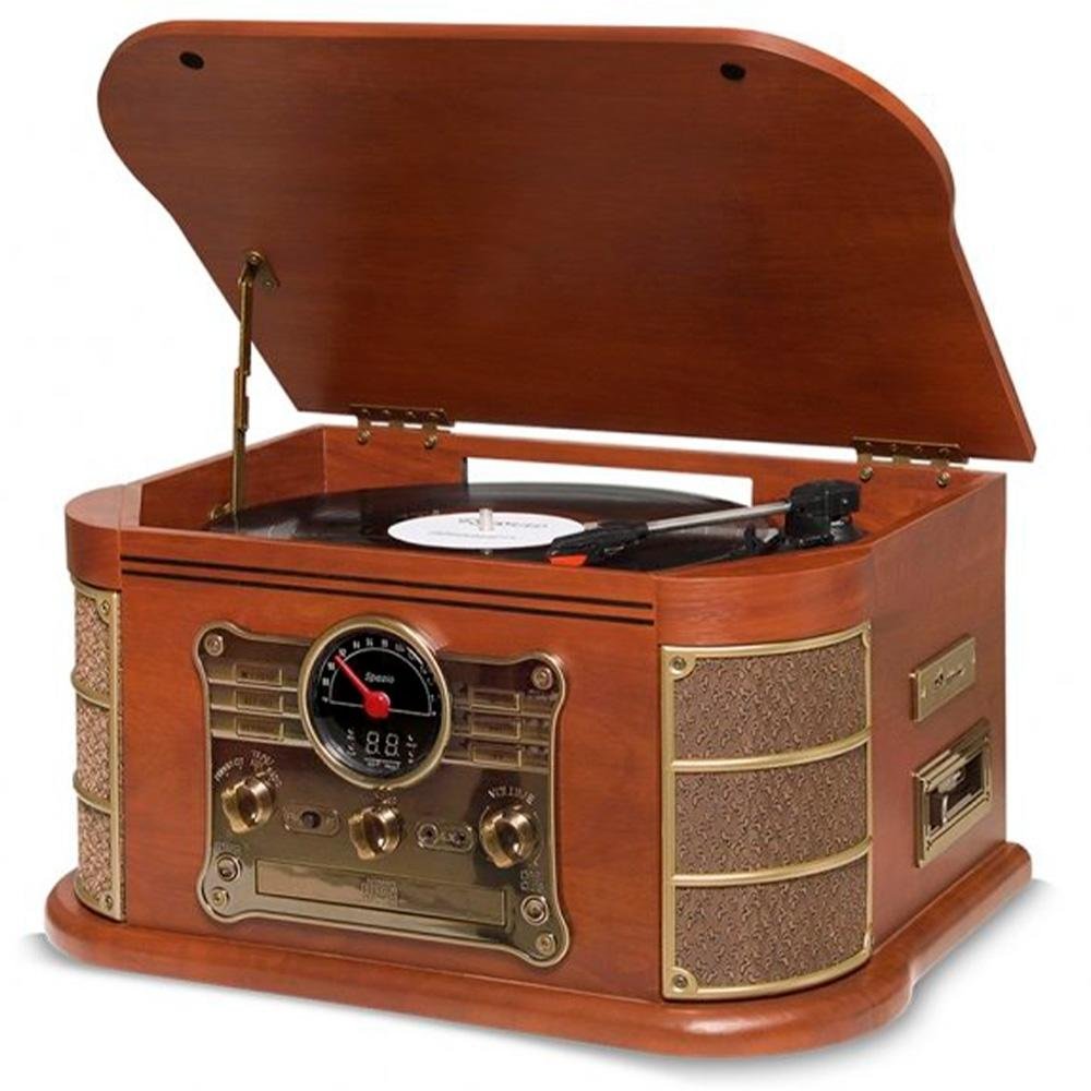 Vitrola HI FI Raveo Spazio, Bluetooth, Gravador, Toca Discos, 25W, Marrom - 26409 - view 3
