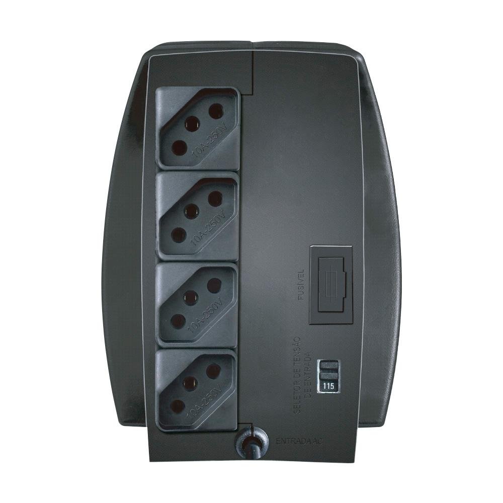 Estabilizador Coletek ES-300VA, Entrada Bivolt Manual, Saída 115V, 4 Tomadas, Preto - ES-300VA-BM