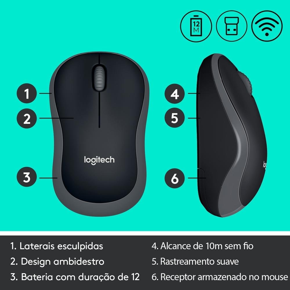 Combo Teclado e Mouse sem fio ( Balão.info) MK270 com Teclas de Mídia de Fácil Acesso, Conexão USB, Pilhas Inclusas e Layout ( Balão.info) -920-( Balão.info - foto 5